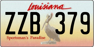 LA license plate ZZB379