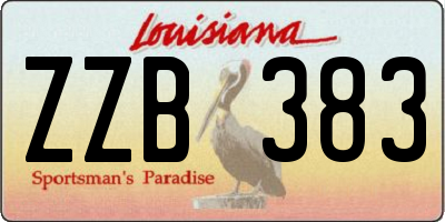 LA license plate ZZB383