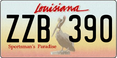 LA license plate ZZB390