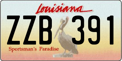 LA license plate ZZB391