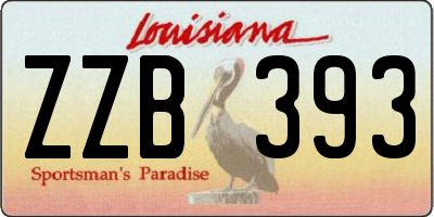 LA license plate ZZB393