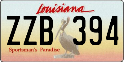 LA license plate ZZB394