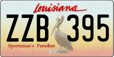 LA license plate ZZB395