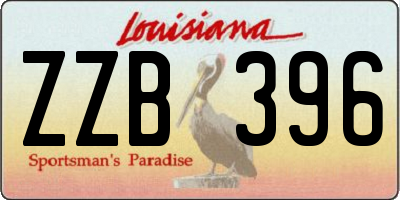 LA license plate ZZB396