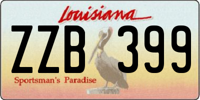 LA license plate ZZB399