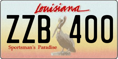 LA license plate ZZB400