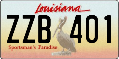 LA license plate ZZB401