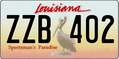 LA license plate ZZB402