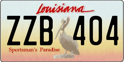 LA license plate ZZB404