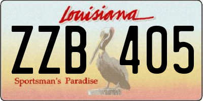 LA license plate ZZB405