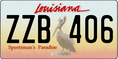 LA license plate ZZB406