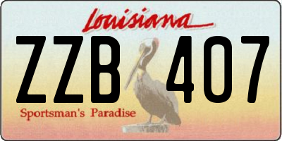 LA license plate ZZB407