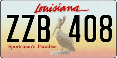 LA license plate ZZB408