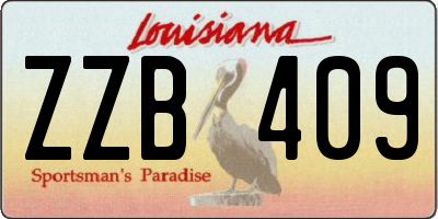 LA license plate ZZB409