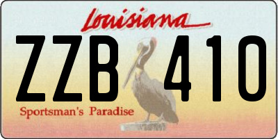 LA license plate ZZB410