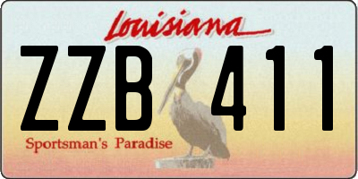 LA license plate ZZB411