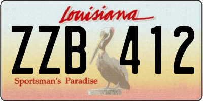 LA license plate ZZB412