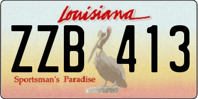 LA license plate ZZB413