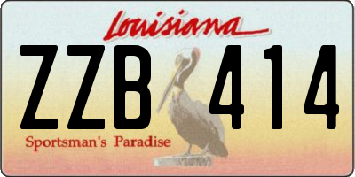 LA license plate ZZB414