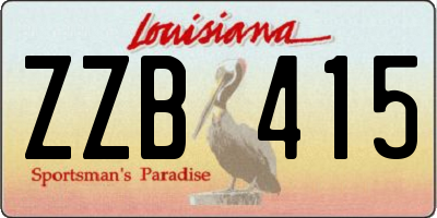 LA license plate ZZB415