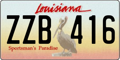 LA license plate ZZB416