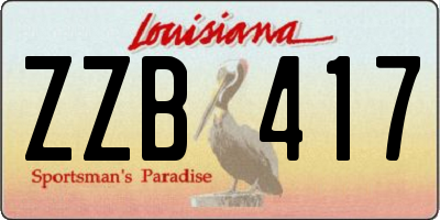 LA license plate ZZB417