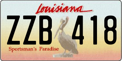 LA license plate ZZB418