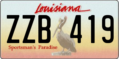 LA license plate ZZB419