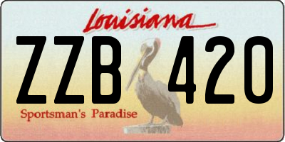 LA license plate ZZB420