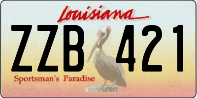 LA license plate ZZB421