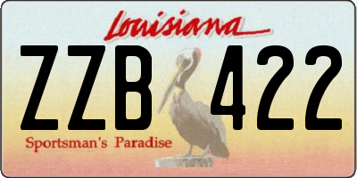 LA license plate ZZB422