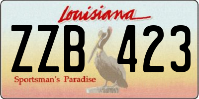 LA license plate ZZB423