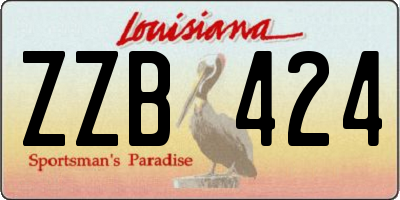 LA license plate ZZB424