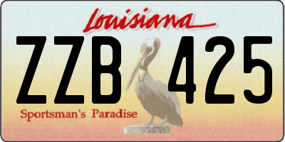 LA license plate ZZB425