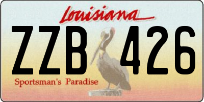 LA license plate ZZB426