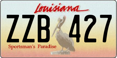 LA license plate ZZB427