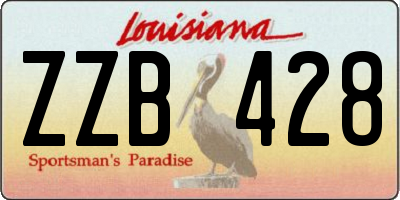 LA license plate ZZB428