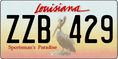 LA license plate ZZB429