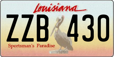 LA license plate ZZB430