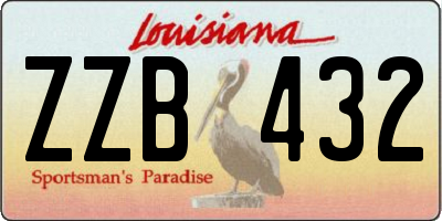 LA license plate ZZB432