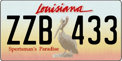 LA license plate ZZB433