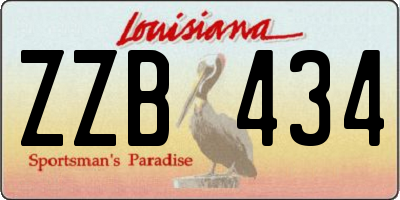 LA license plate ZZB434