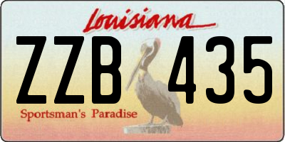 LA license plate ZZB435