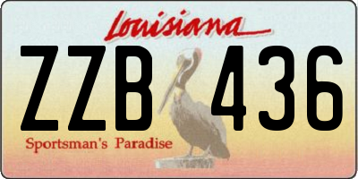 LA license plate ZZB436