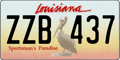 LA license plate ZZB437