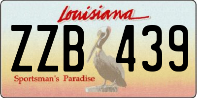 LA license plate ZZB439