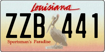 LA license plate ZZB441