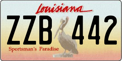 LA license plate ZZB442