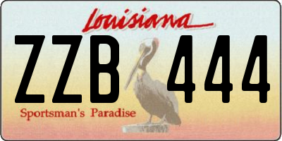 LA license plate ZZB444