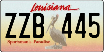 LA license plate ZZB445